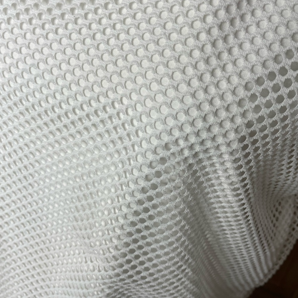 Banana Republic White Mesh Layered Short Sleeve Crewneck Blouse - Picture 13 of 16